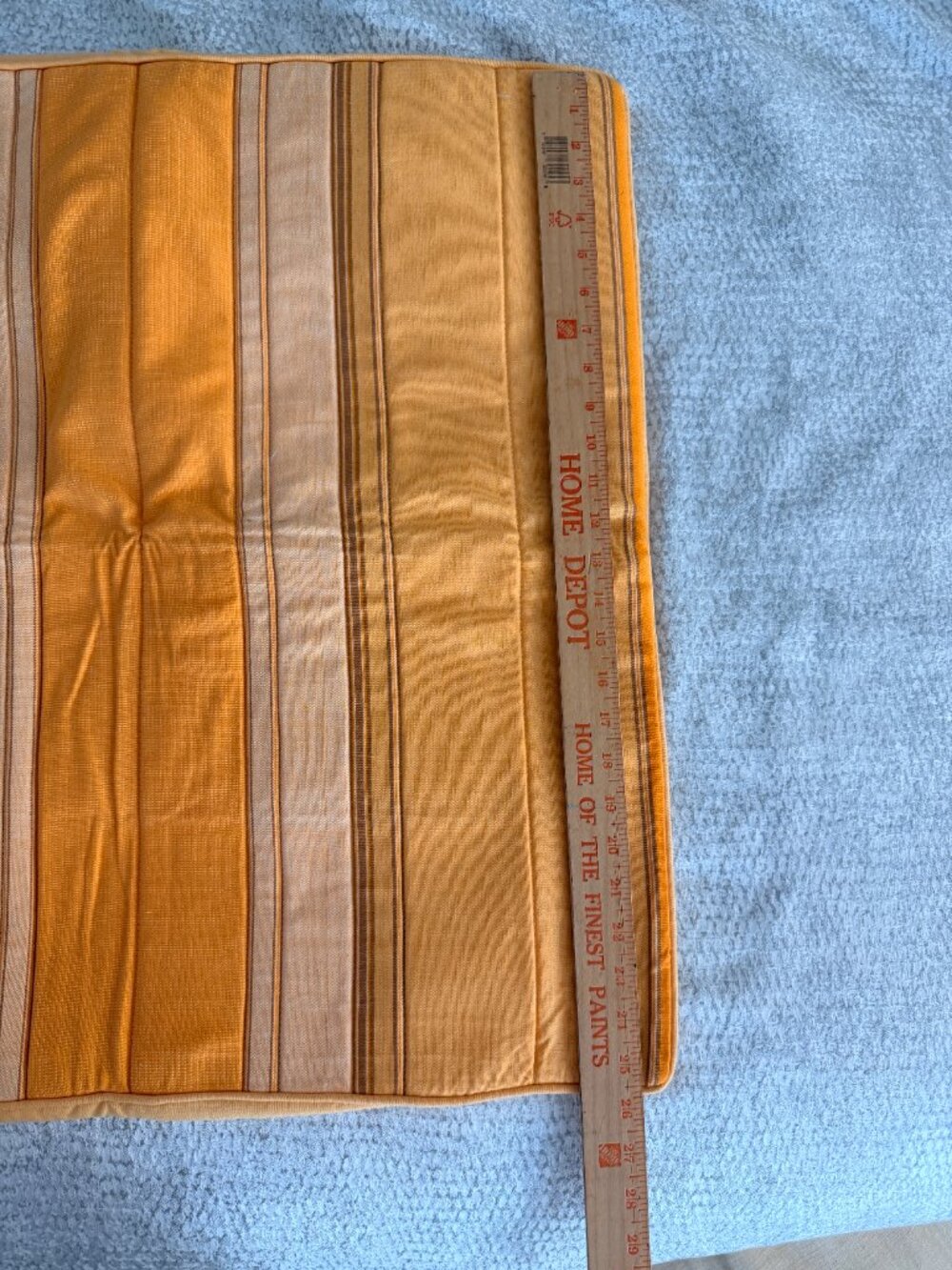 Nepalese Handwoven Gold Stripes Quilted Pillow Cover 25" x25" - Picture 5 of 7
